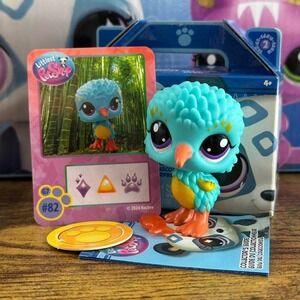 New NIB Littlest Pet Shop LPS 82 Kiwi Bird Teal Blue Accessory Card Box Set